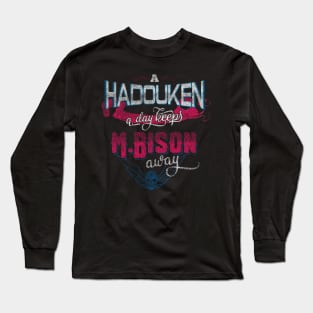 A Hadouken A Day Keeps M.Bison Away | Grunge Edition Long Sleeve T-Shirt